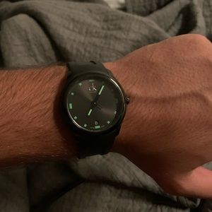 Calvin Klein black and green watch